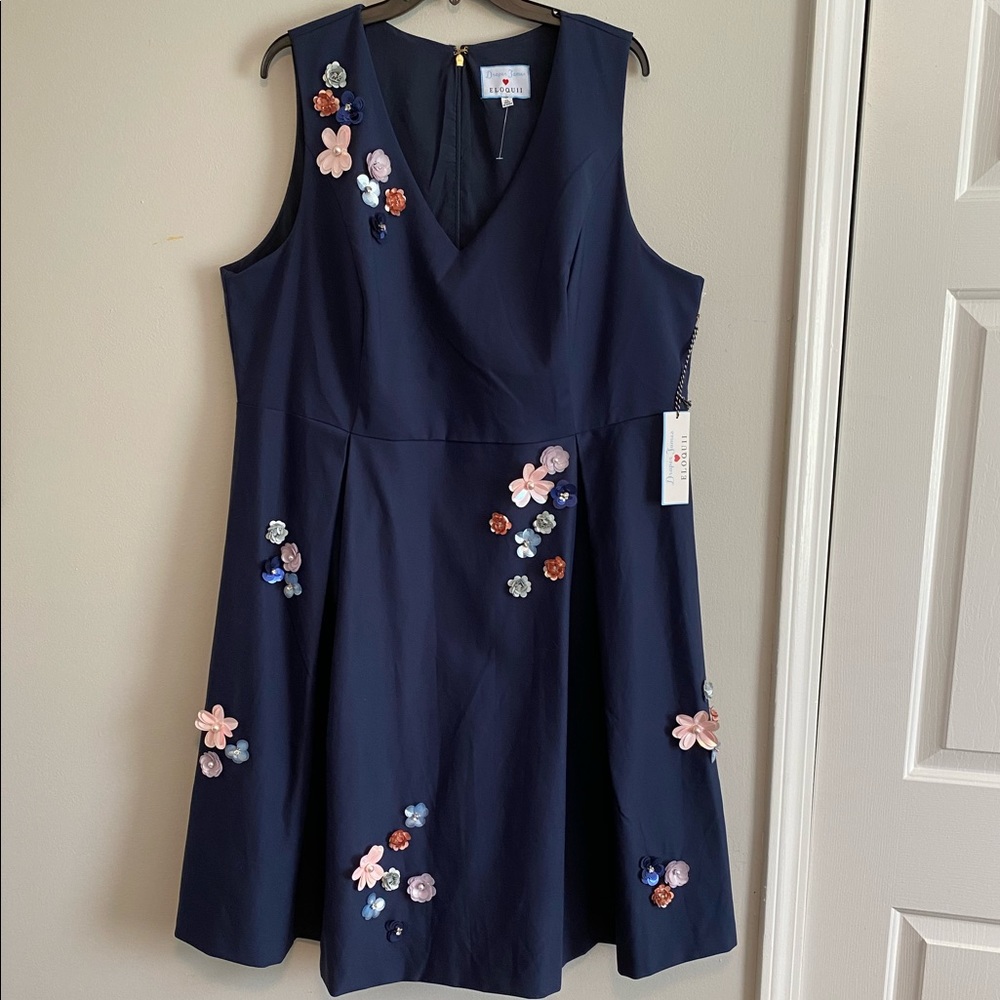 Blue 3D Flower Dress by Draper James ❤️ Eloquii